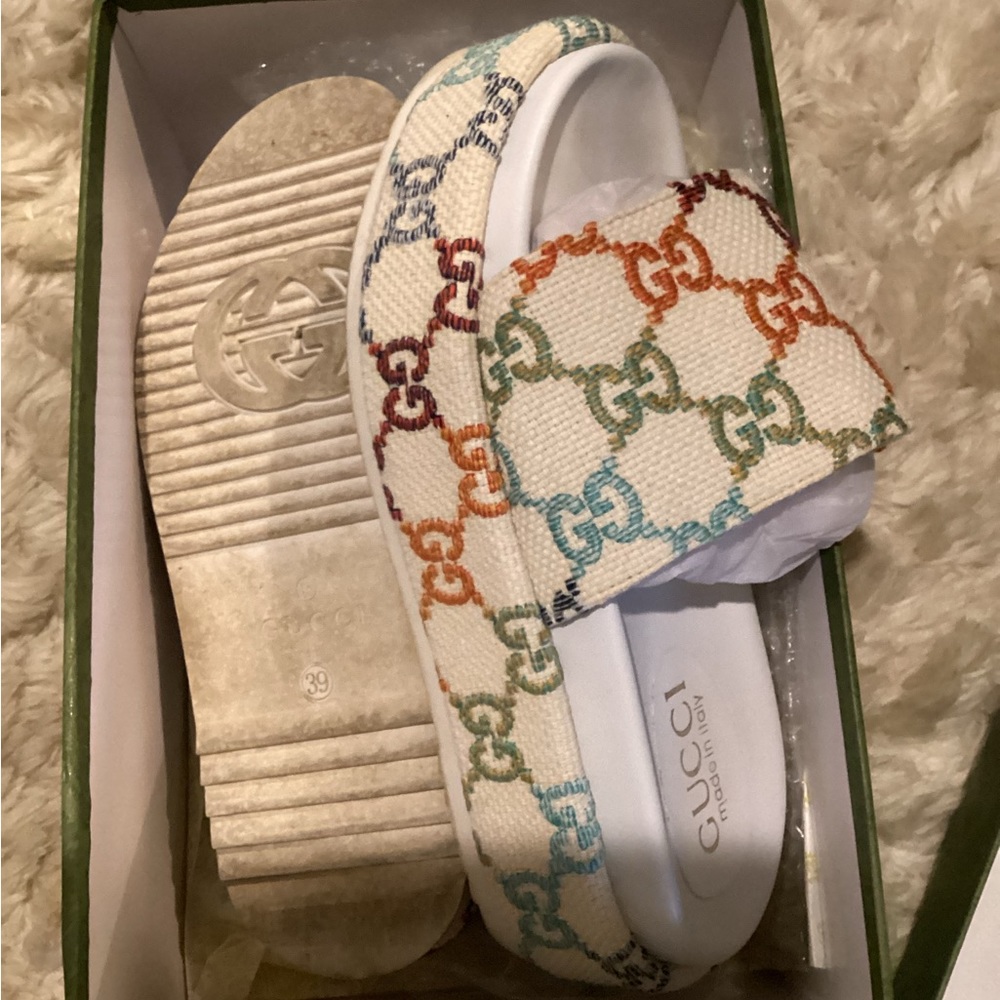 Women’s multicolor GG slide sandal - Picture 7 of 11
